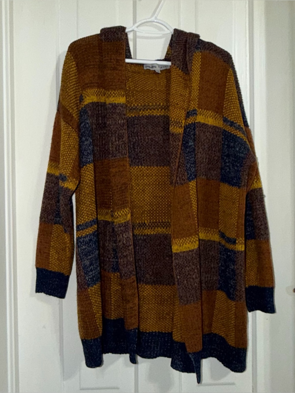 Women’s plus size 2X cardigan Plaid Hooded Open-Front Women's Sweater Cardigan